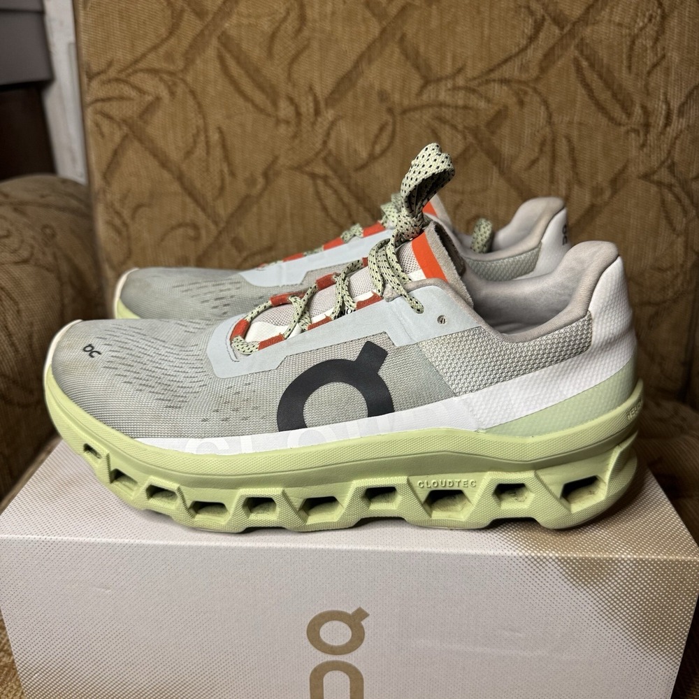 On Cloudmonster Running Shoes Women 10‎ Green Trainer Sneakers Workout Lace